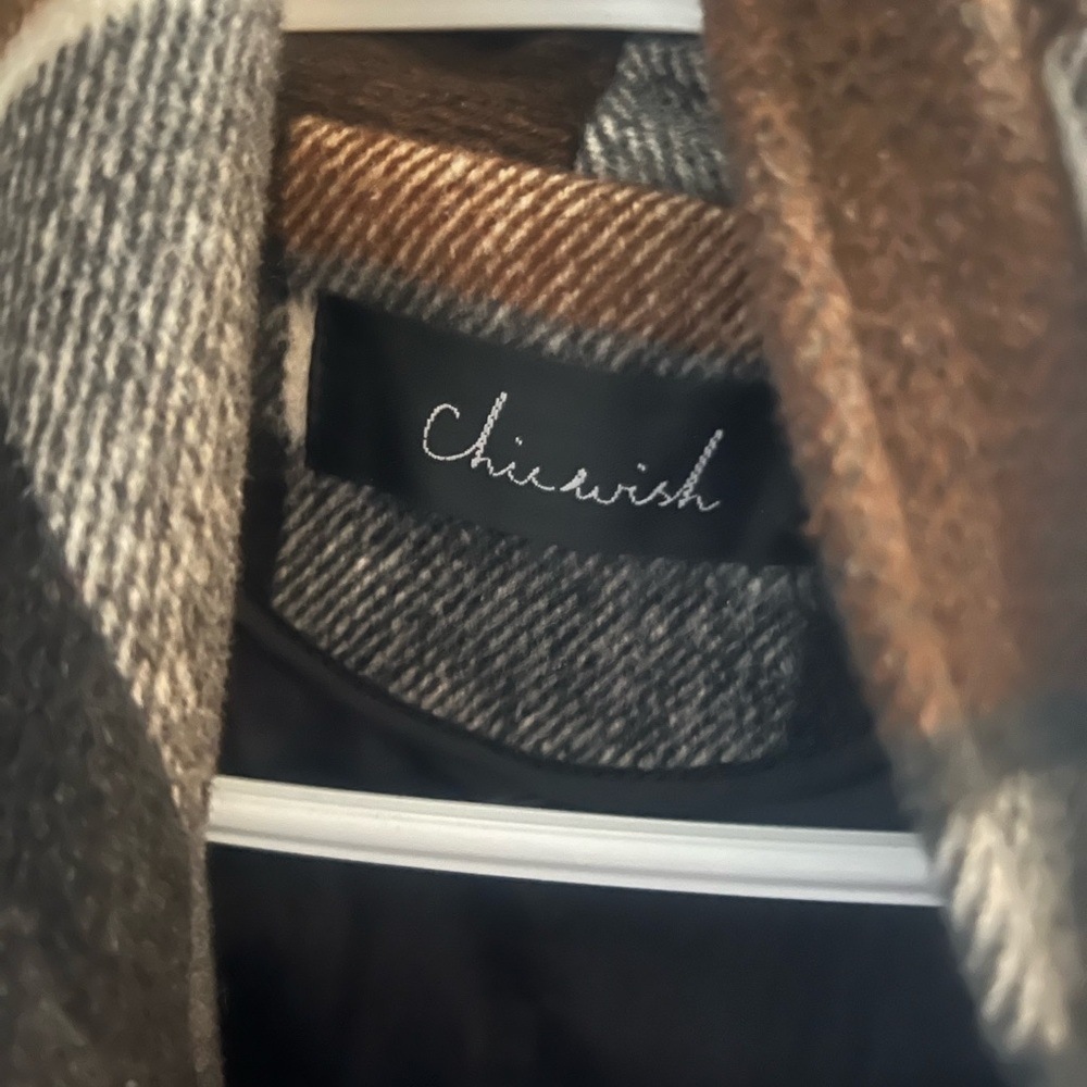 Plaid Wool Blend Cape - Picture 4 of 5